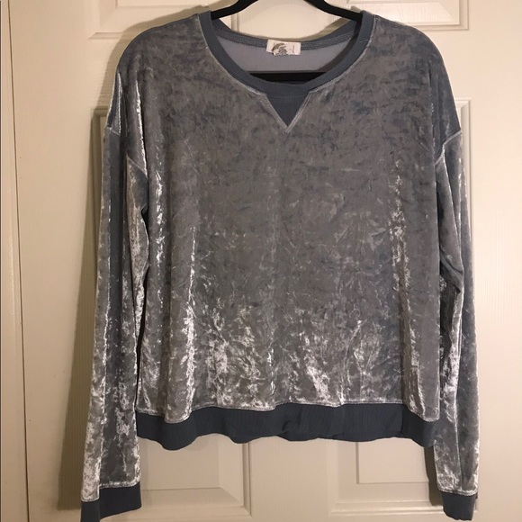 SOLD Velvet Blue Sweater - Picture 2 of 4